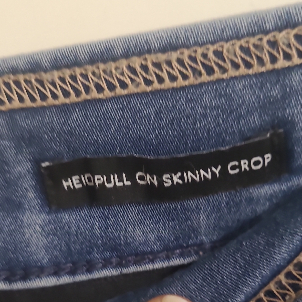 (FF) Nine West HEIDI PULL ON CROPPED Denim Blue Women's Jeggings - Picture 9 of 10